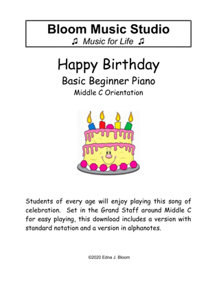 Happy Birthday Basic Beginner Piano