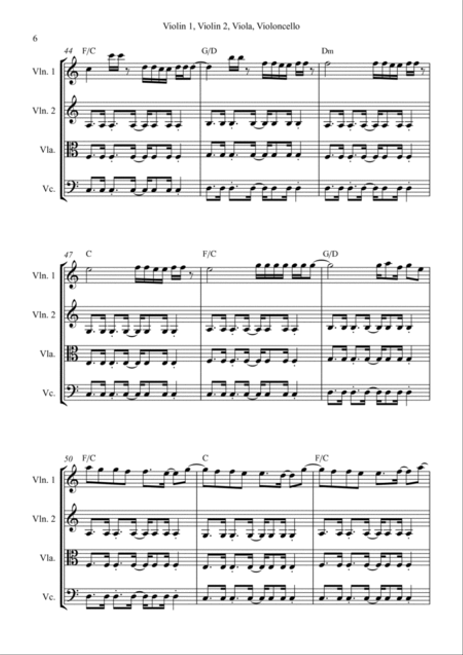 Watermelon Sugar String Quartet scores gallery preview page 6