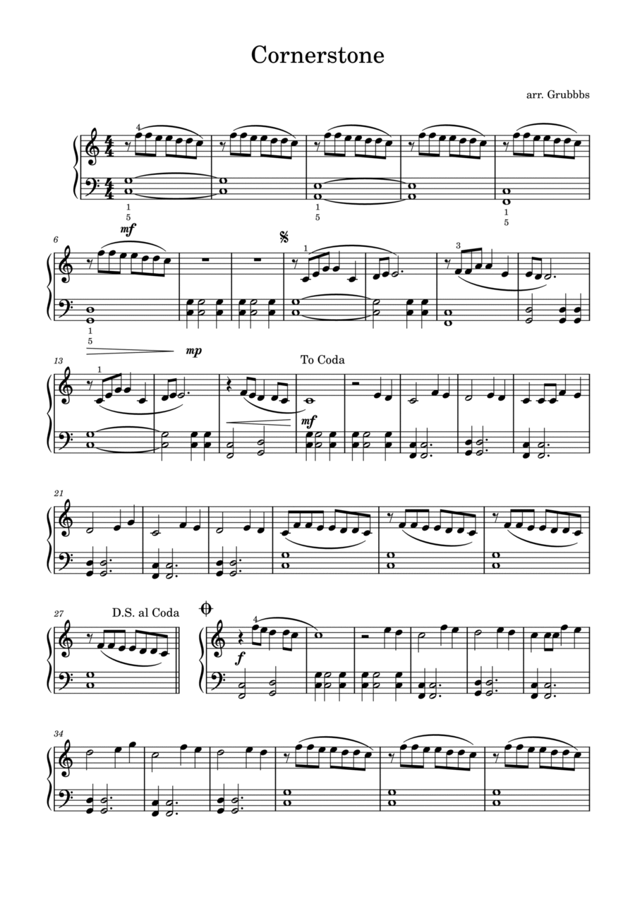 Cornerstone Easy Piano scores gallery preview page 1