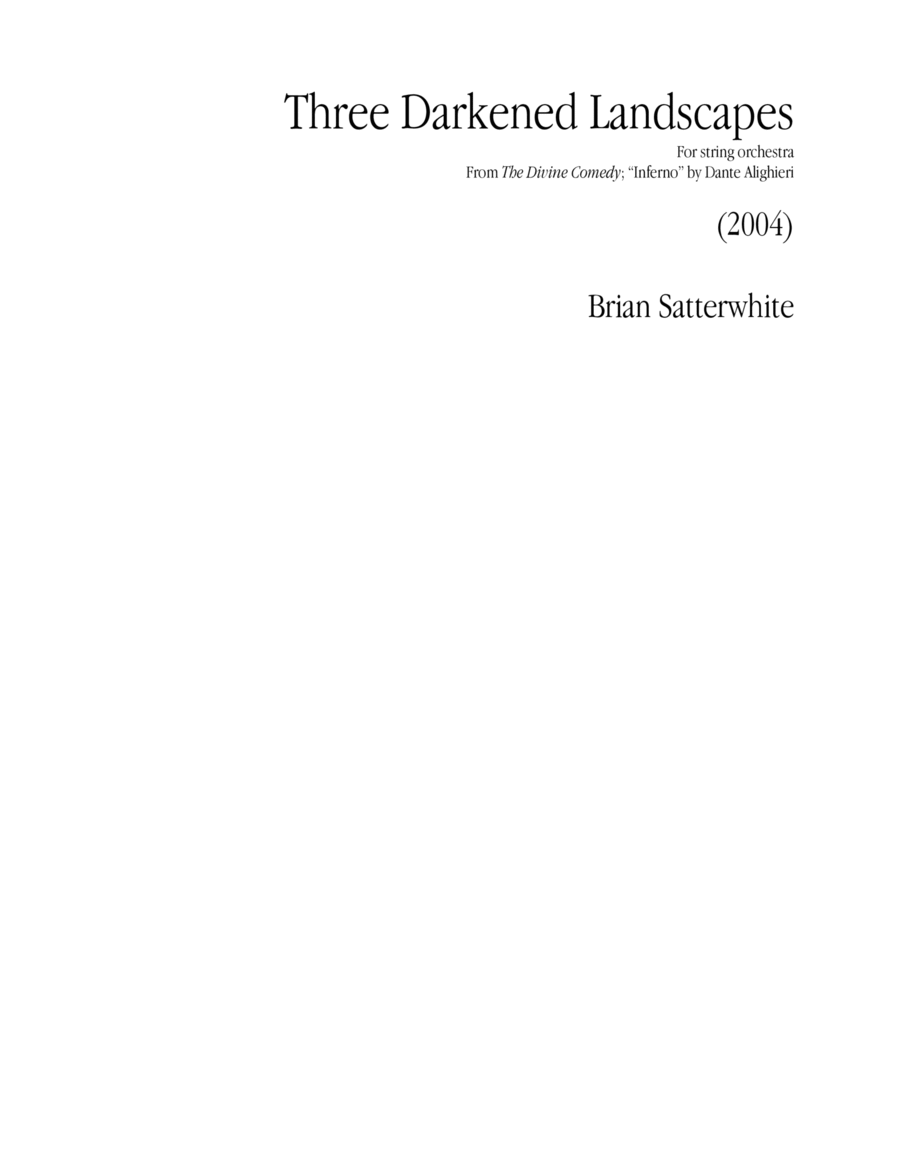 Three Darkened Landscapes - Score Only Chamber Music scores gallery preview page 1