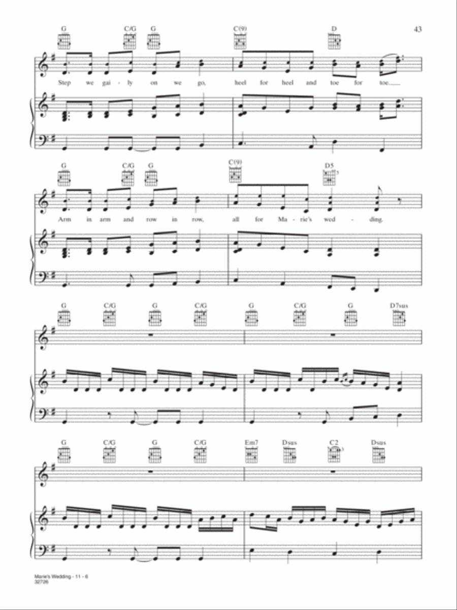 Marie's Wedding Piano, Vocal, Guitar scores gallery preview page 6