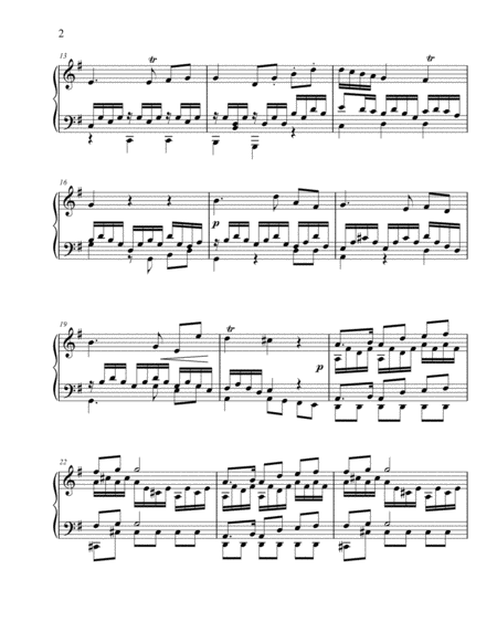 Sonata K381, second movement, for piano solo