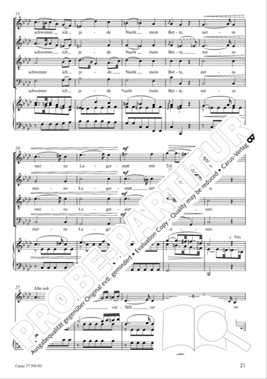 The Sixth Psalm of David (Der Sechste Psalm Davids) 4-Part scores gallery preview page 22