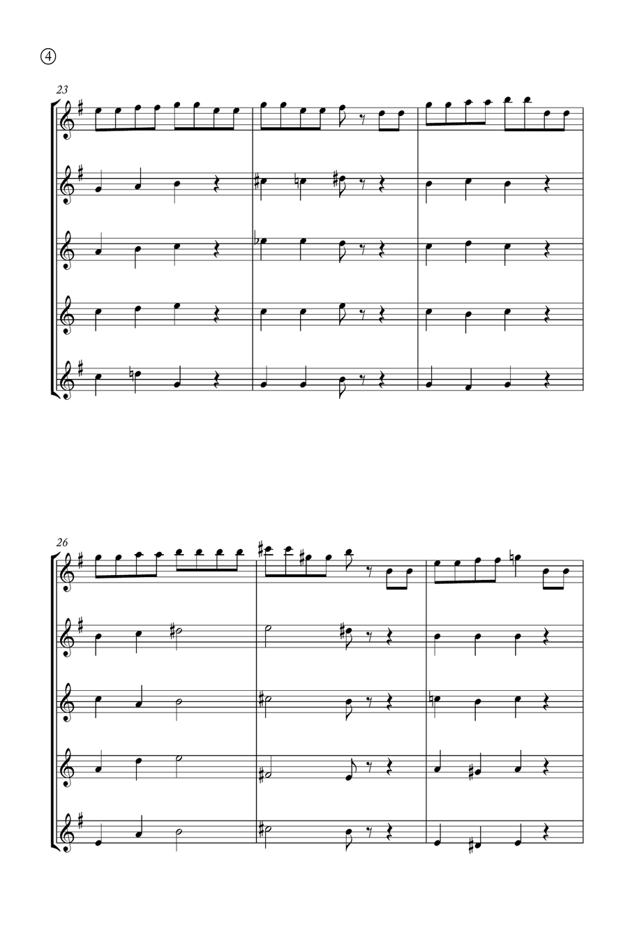 Hymne A L'amour Saxophone Quintet scores gallery preview page 4