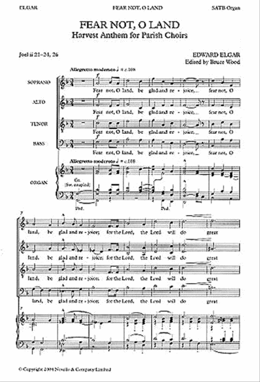 Fear Not, O Land Fear Not, O Land Choir scores gallery preview page 1