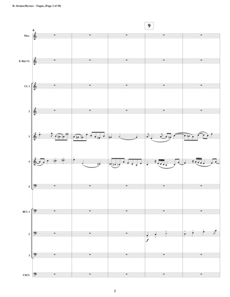 Fugue in A Minor by Richard Strauss for Clarinet Choir+ Piccolo image number null