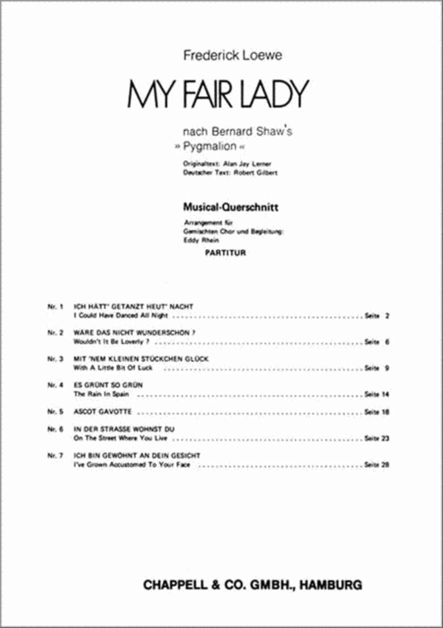 My Fair Lady Mixed Choir scores gallery preview page 1