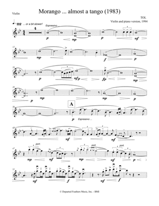 Morango ... almost a tango (1994 version for violin and piano) violin part
