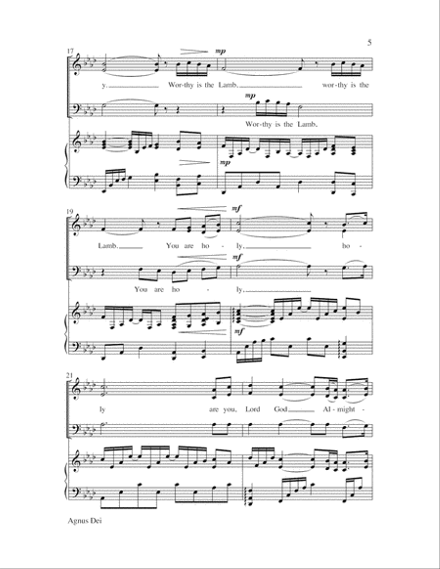 Agnus Dei with How Great Thou Art 3-Part scores gallery preview page 5
