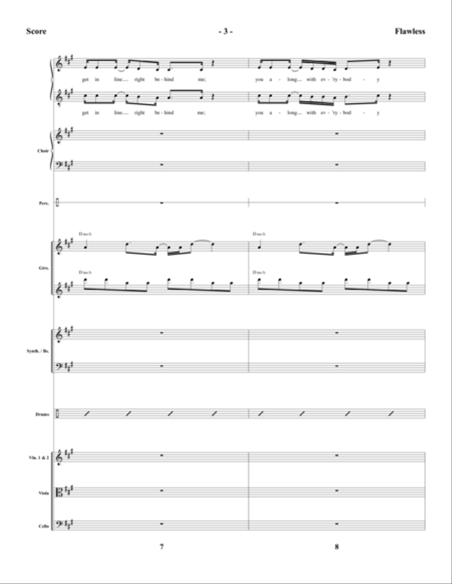 Flawless - Full Score Choir scores gallery preview page 3