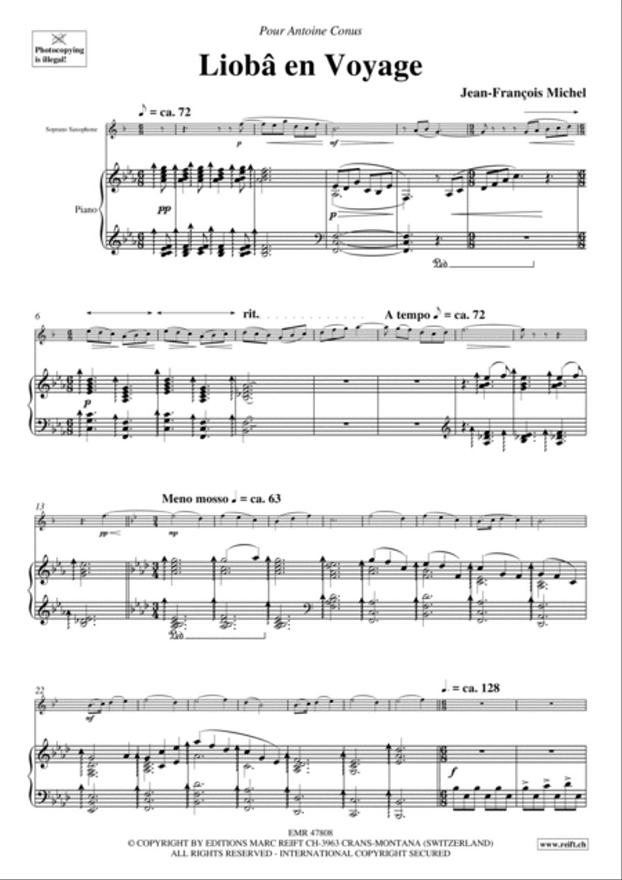 Lioba en Voyage Soprano Saxophone scores gallery preview page 4