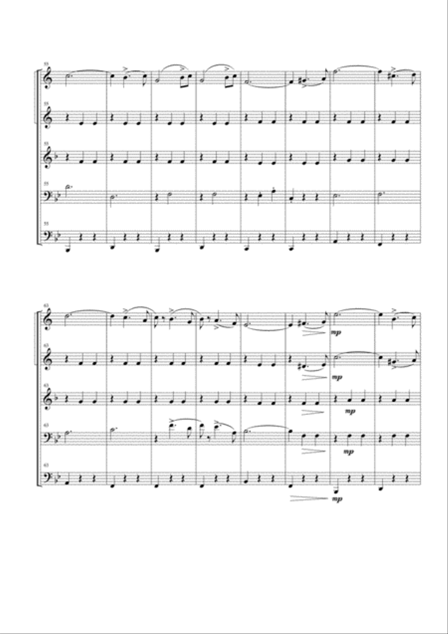 Wiener Blut for Brass Quintet Brass Quintet scores gallery preview page 5
