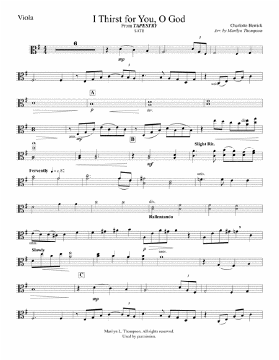 I Thirst for You, O God--Parts Small Ensemble scores gallery preview page 6