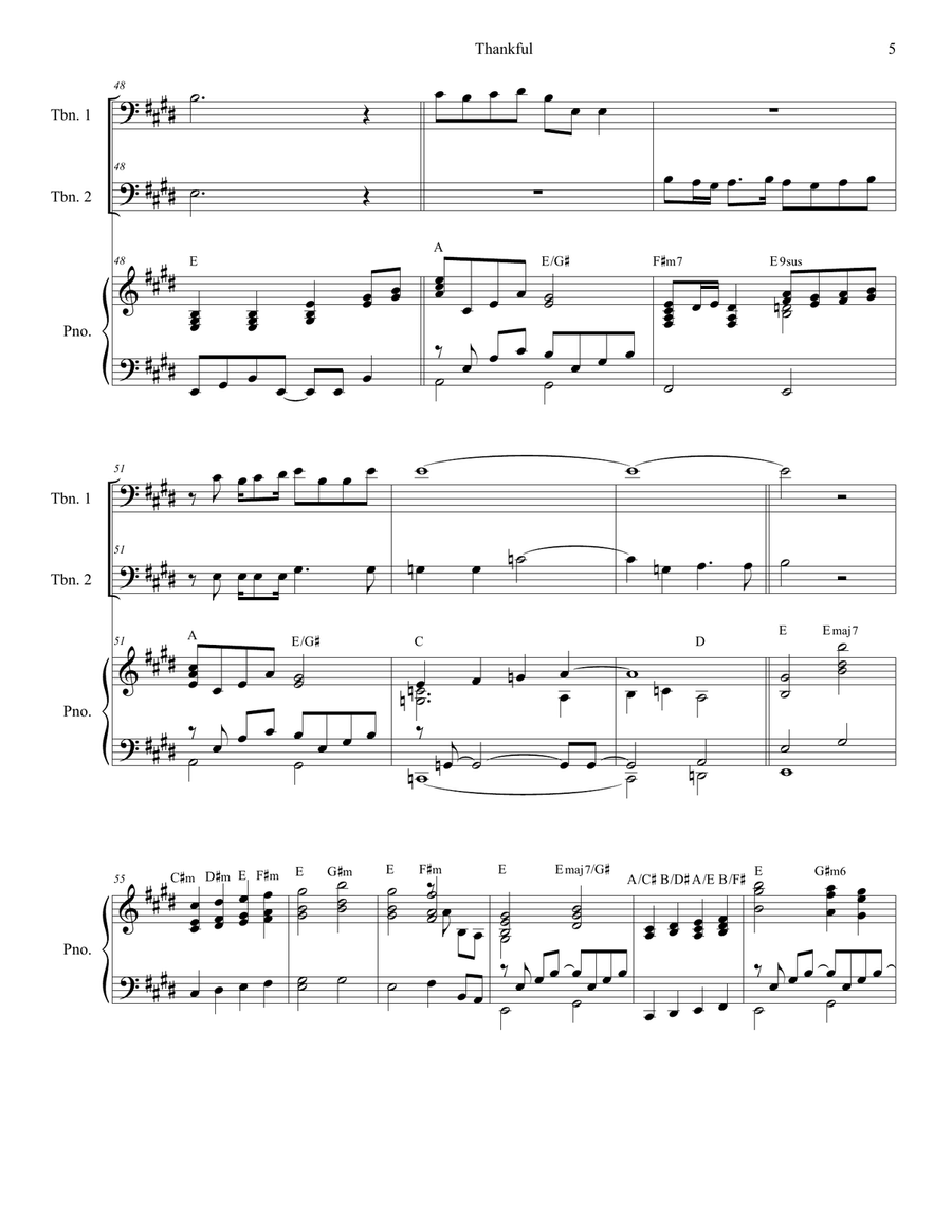 Thankful Trombone Duet scores gallery preview page 5
