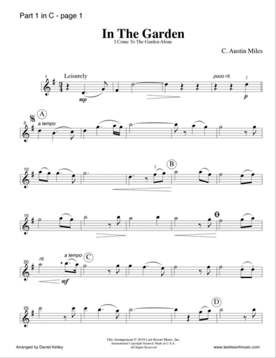 In the Garden for String Trio (or Wind Trio or Mixed Trio or Piano Trio) Music for Three Large Ensemble scores gallery preview page 3