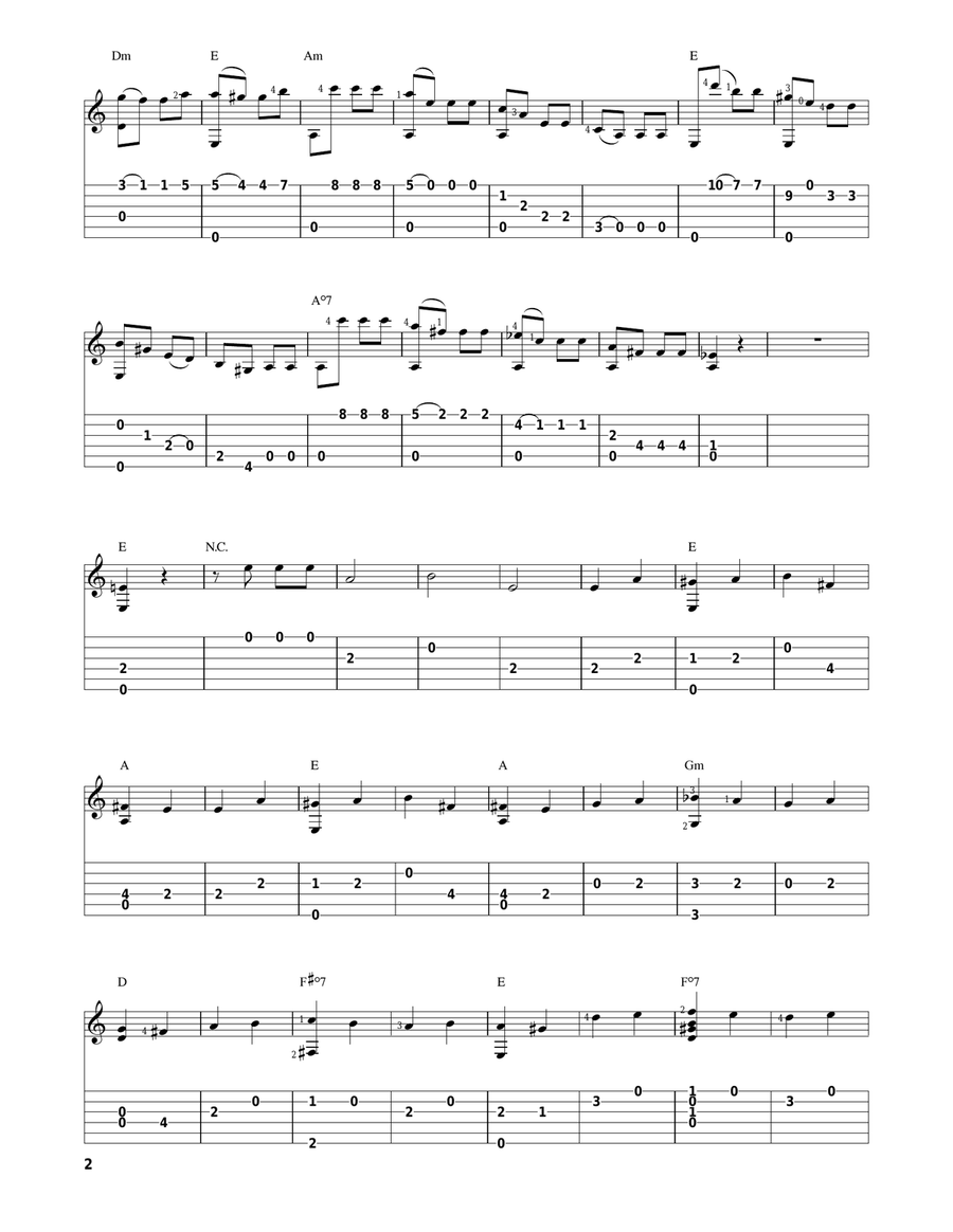 Symphony No. 5 In C Minor, First Movement Excerpt Acoustic Guitar scores gallery preview page 2