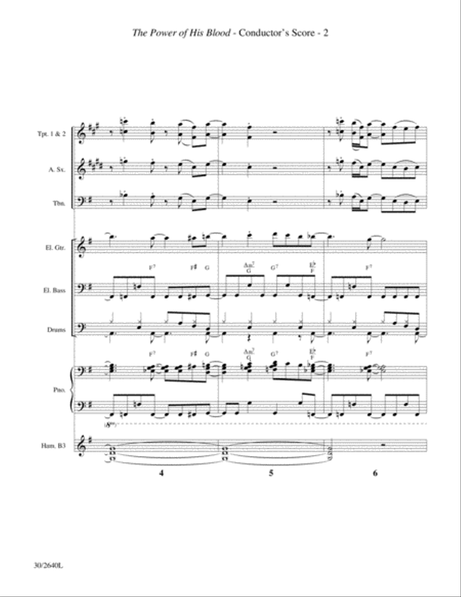 The Power of His Blood - Instrumental Score and Parts Alto Saxophone scores gallery preview page 2