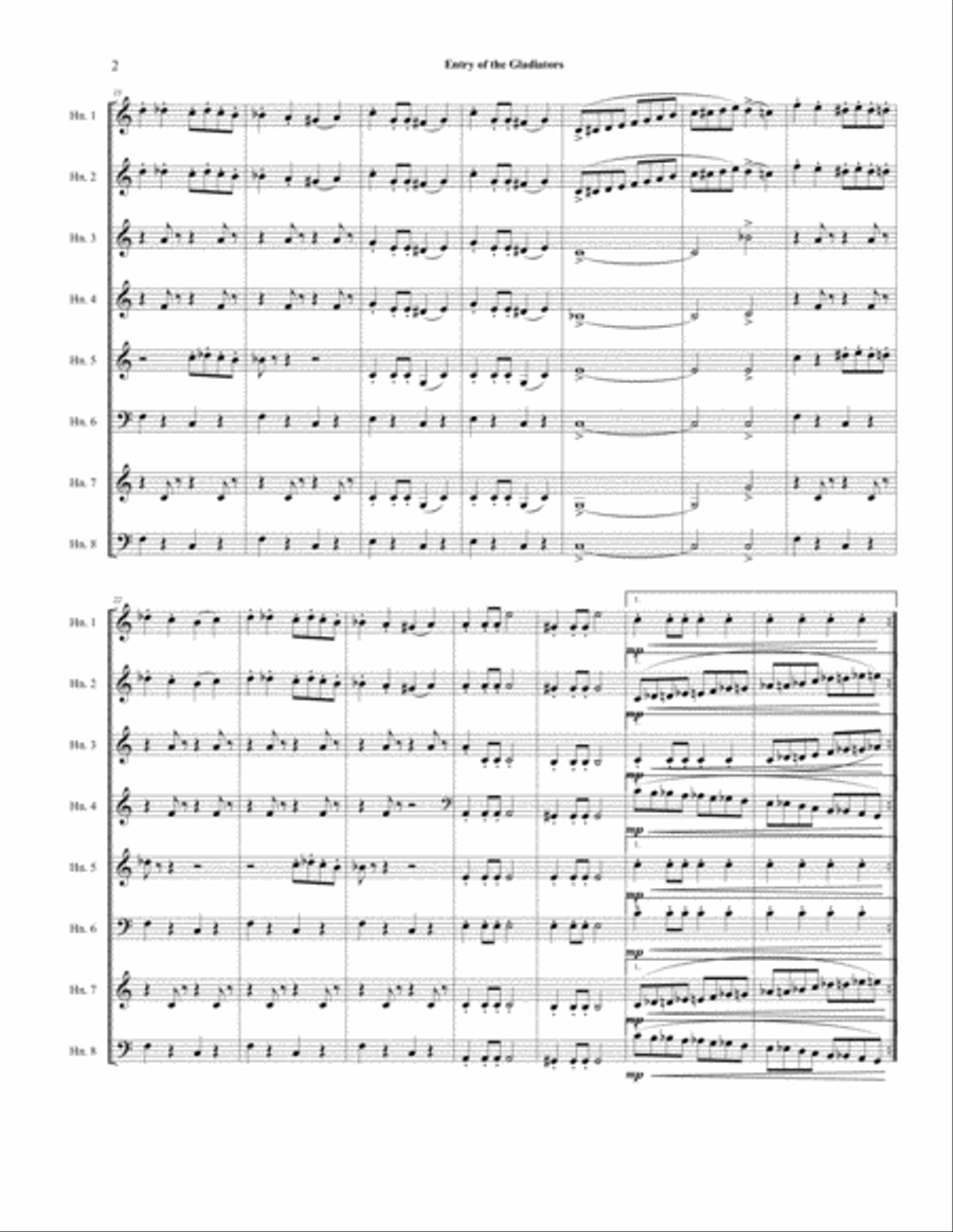 Entry of the Gladiators Brass Ensemble scores gallery preview page 3