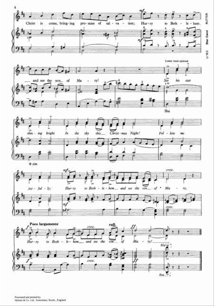 Star Carol Unison Choir scores gallery preview page 2