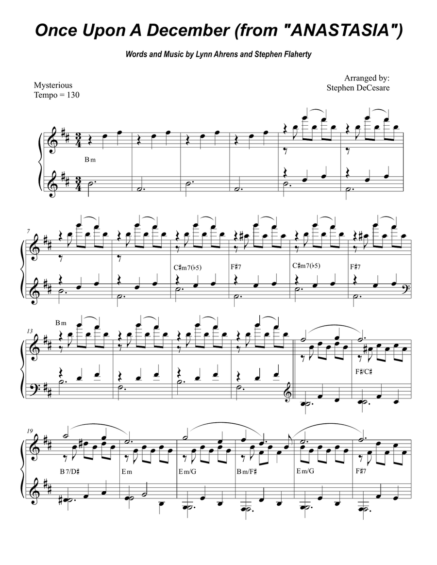Once Upon A December from the Twentieth Century Fox Motion Picture ANASTASIA Tenor Saxophone scores gallery preview page 6