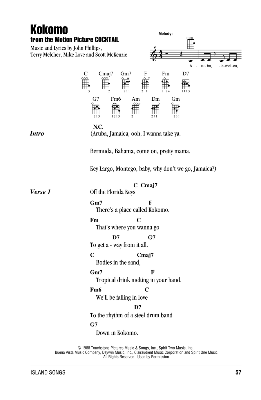 Kokomo Ukulele scores gallery preview page 1