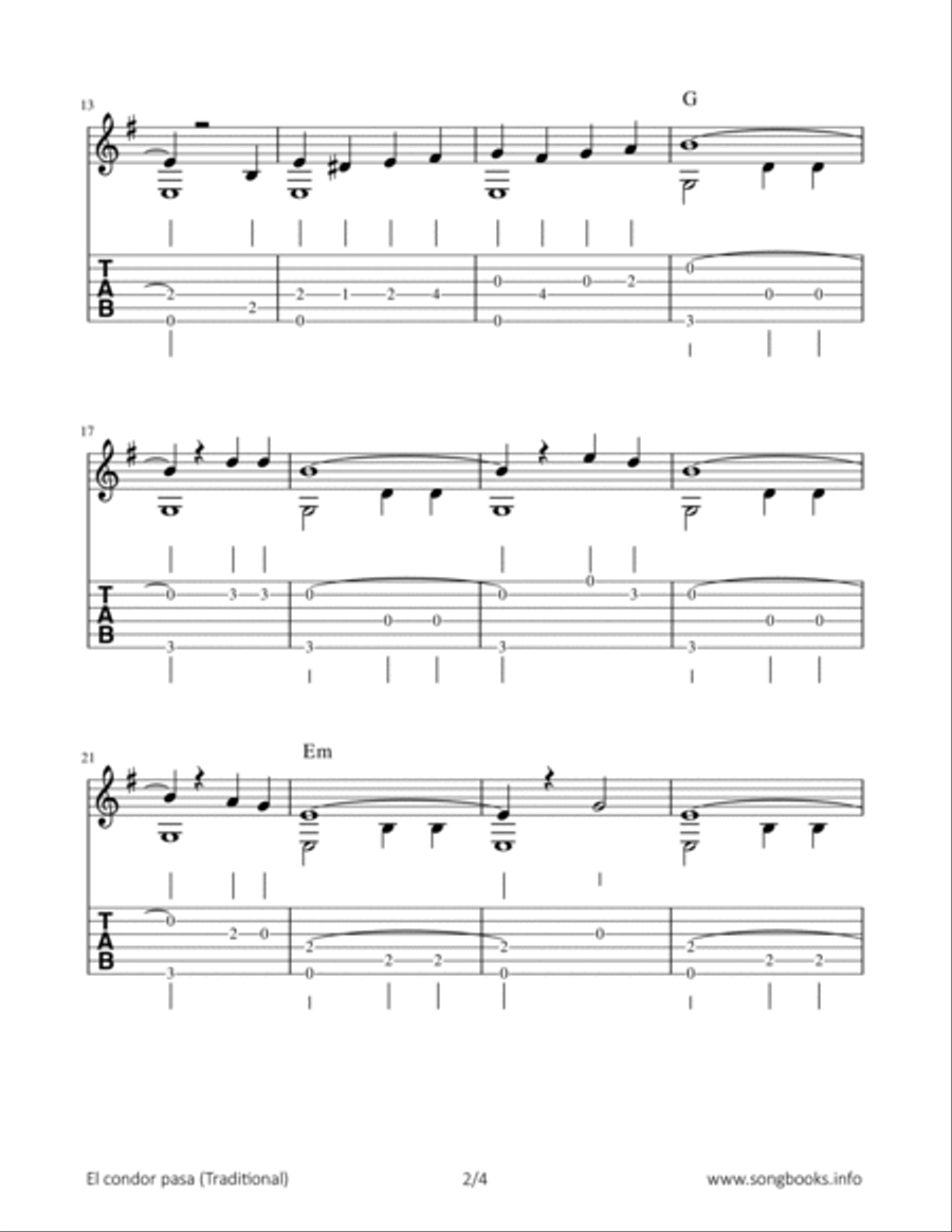 El condor pasa El condor pasa Acoustic Guitar scores gallery preview page 2