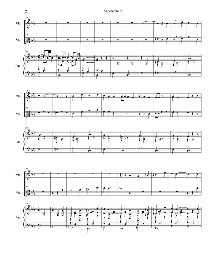 A Vucchella (Duet for Violin and Viola) String Duet scores gallery preview page 3
