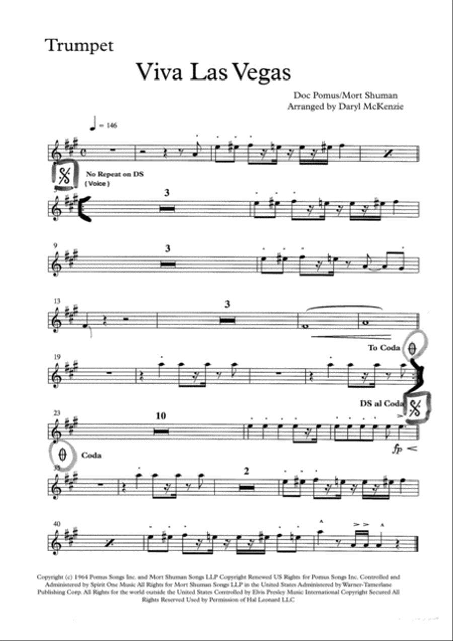 Viva Las Vegas from VIVA LAS VEGAS Tenor Saxophone scores gallery preview page 1