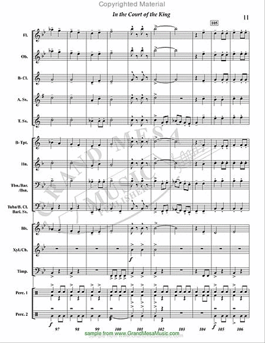 In the Court of the King Concert Band scores gallery preview page 12