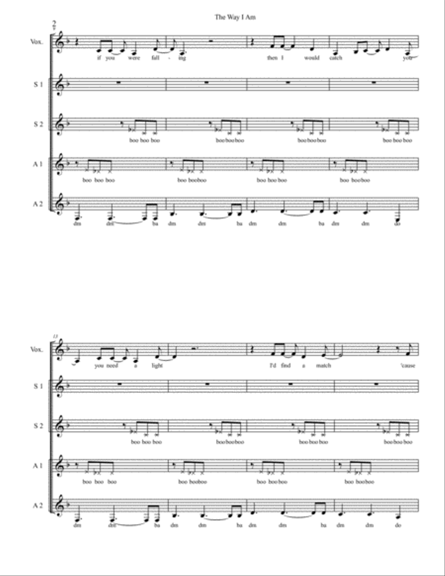 The Way I Am The Way I Am A Cappella scores gallery preview page 2