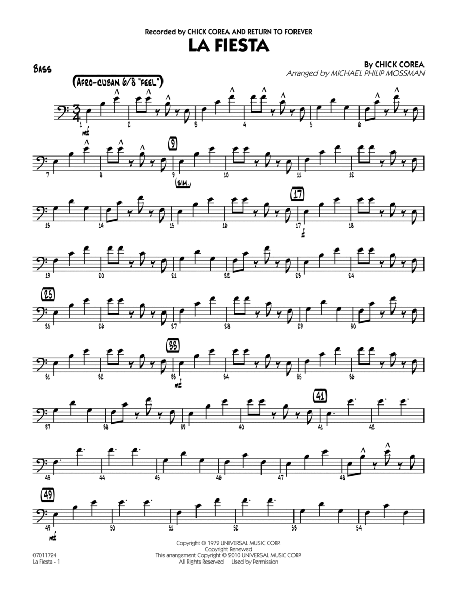La Fiesta - Bass Part scores gallery preview page 1