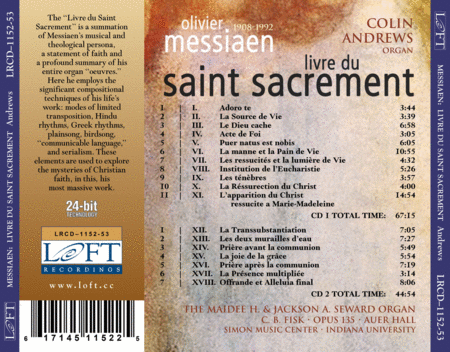 Olivier Messiaen: Livre du Saint Sacrement