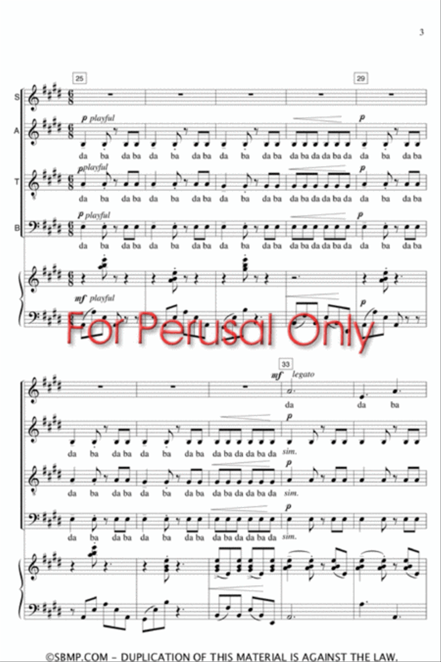 porky & porkie - SATB Octavo 4-Part scores gallery preview page 3