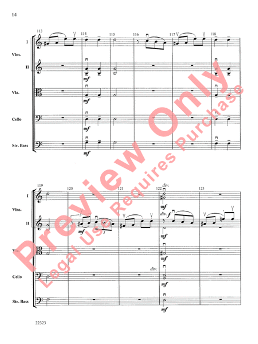 Andantino (from Symphony No. 4) String Orchestra scores gallery preview page 15