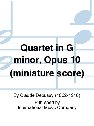 Book cover for Miniature Score To Quartet In G Minor, Opus 10