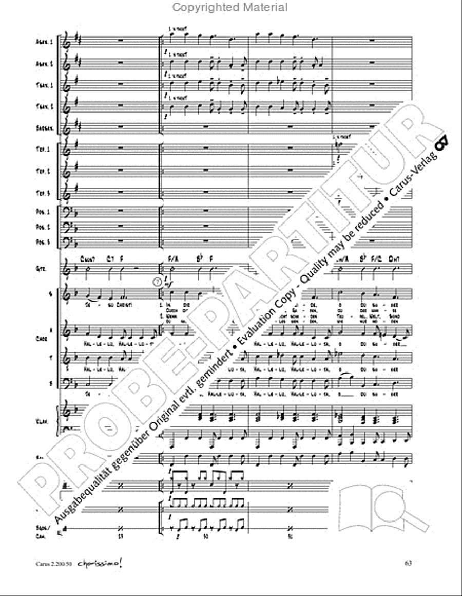 Chorissimo. Instrumentale Begleitarrangements fur Small Bigband, Vol. 3 Big Band scores gallery preview page 61