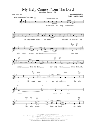 MY HELP COMES FROM THE LORD (Lead Sheet with melody, chords and lyrics)