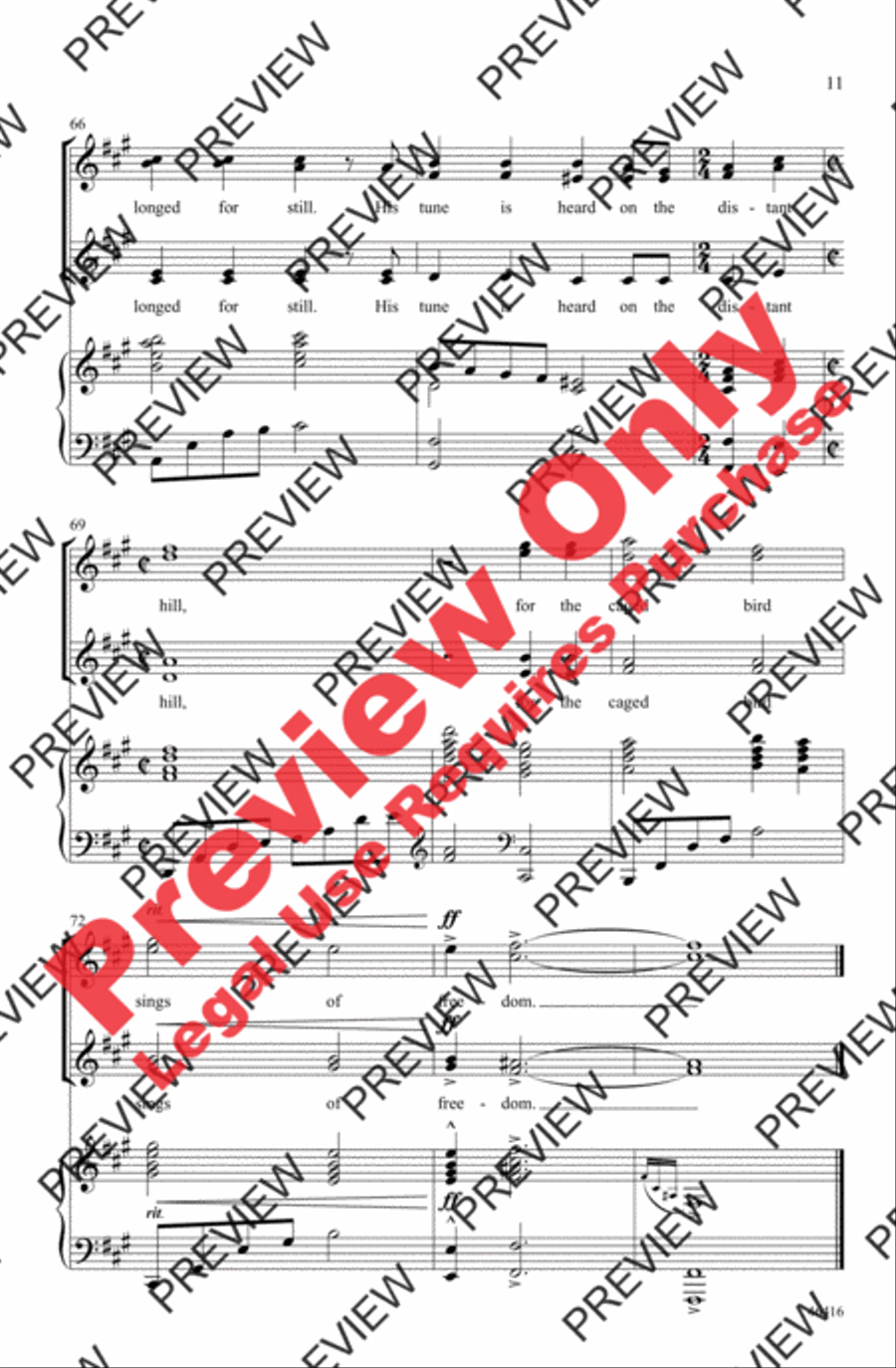 Caged Bird Women's Choir scores gallery preview page 10