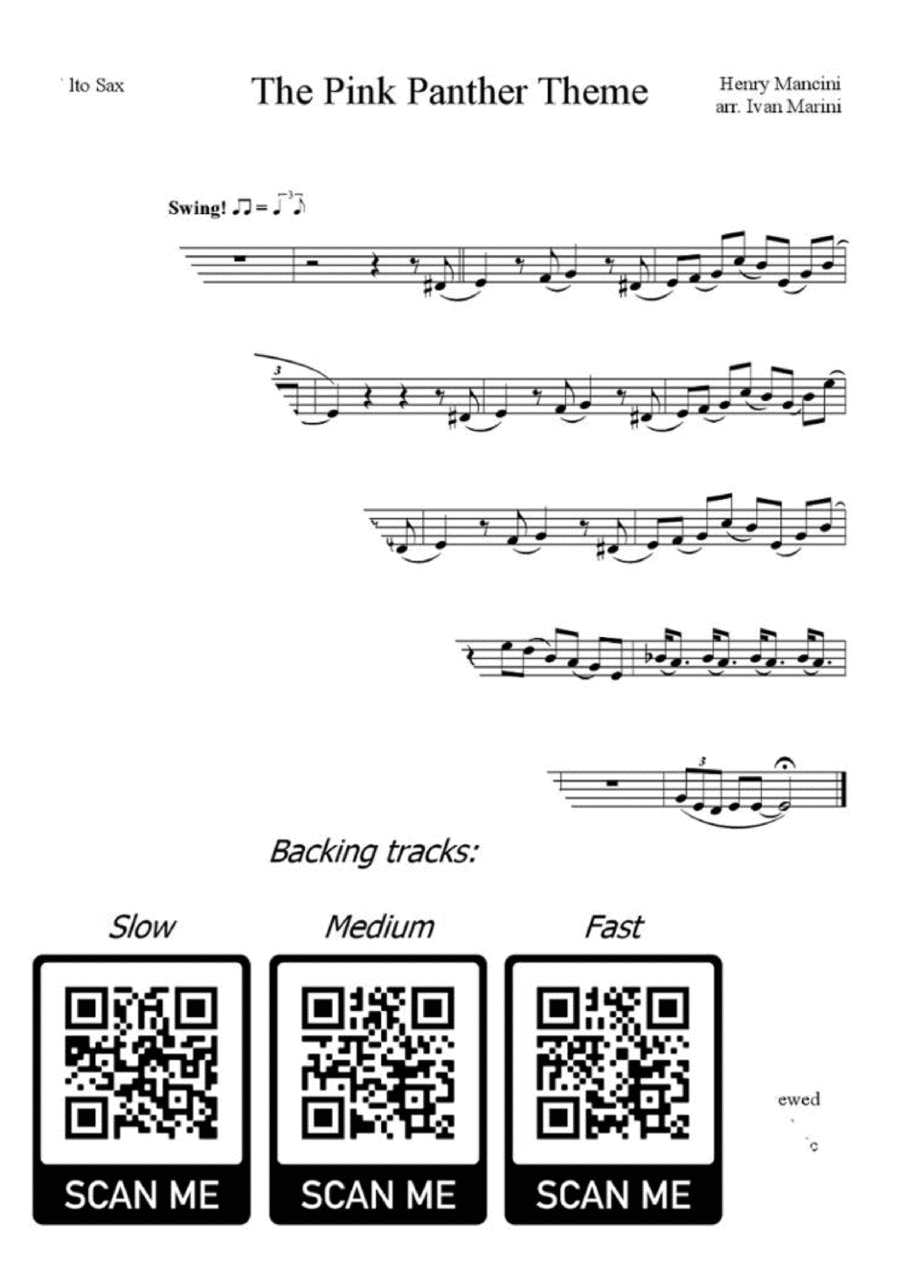 Pink panther new arrivals sax sheet music