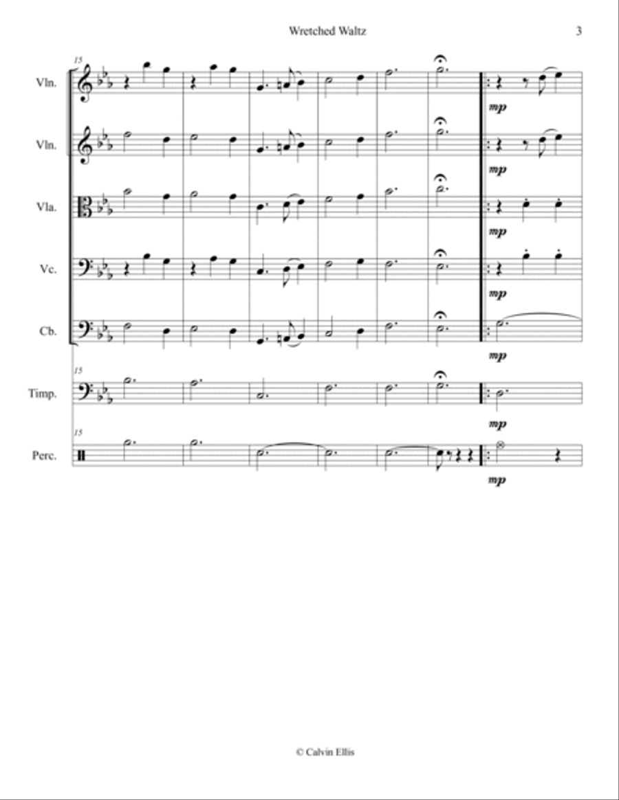 Wretched Waltz String Orchestra scores gallery preview page 3