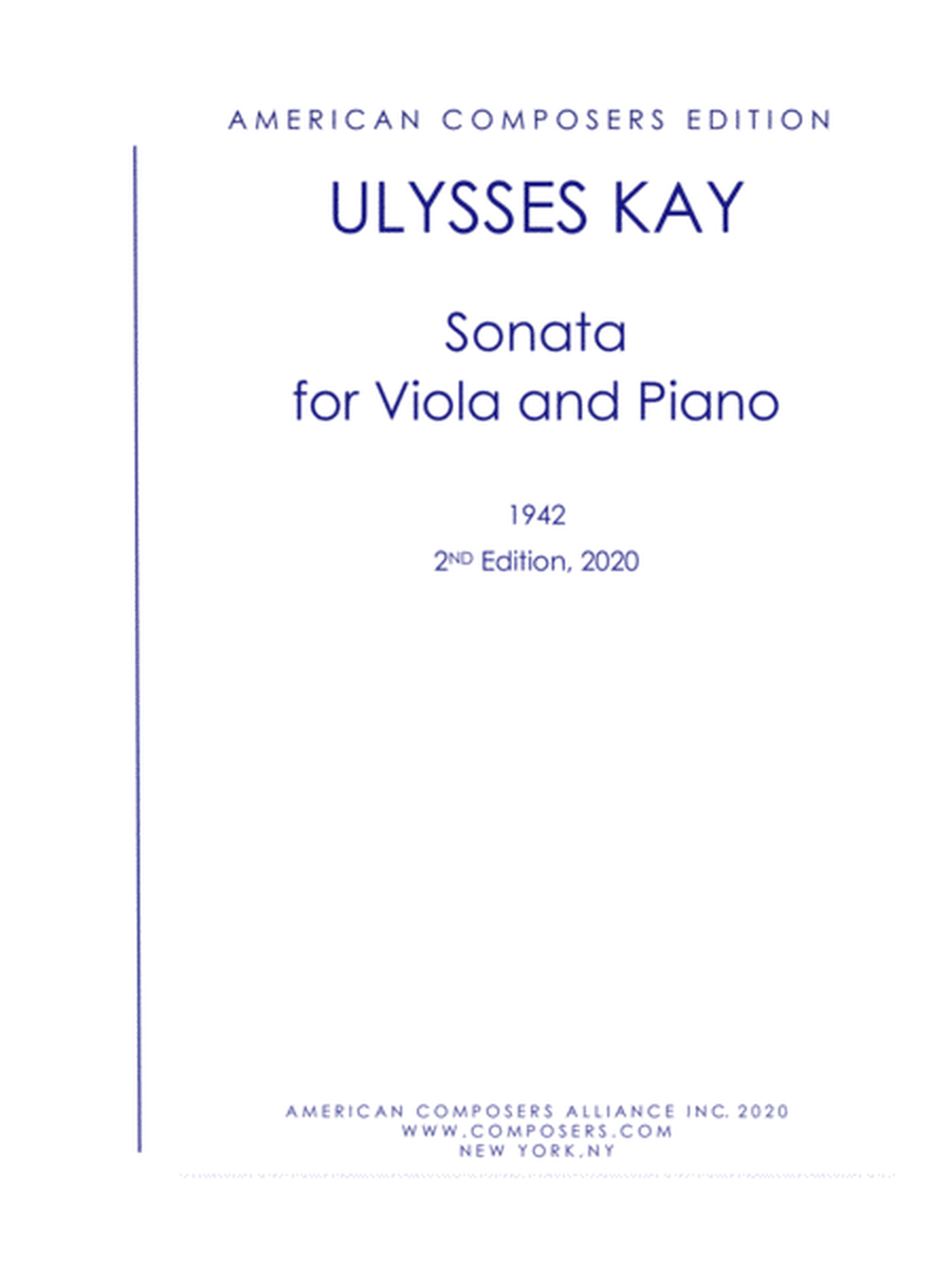 [Kay] Sonata for Viola and Piano
