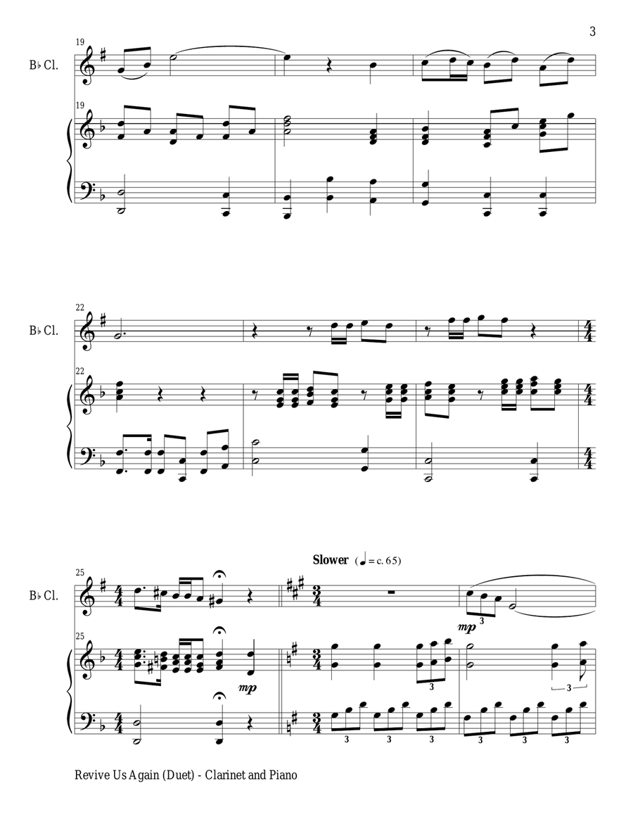 3 GOSPEL HYMNS, SET II (Duets for Bb Clarinet & Piano) Woodwind Duet scores gallery preview page 5