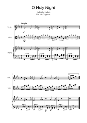 O Holy Night - Violin and Viola Duet w/ Piano
