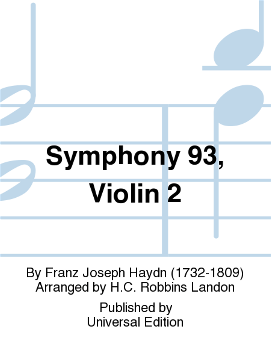 Symphony 93, Violin 2 Violin scores gallery preview page 1