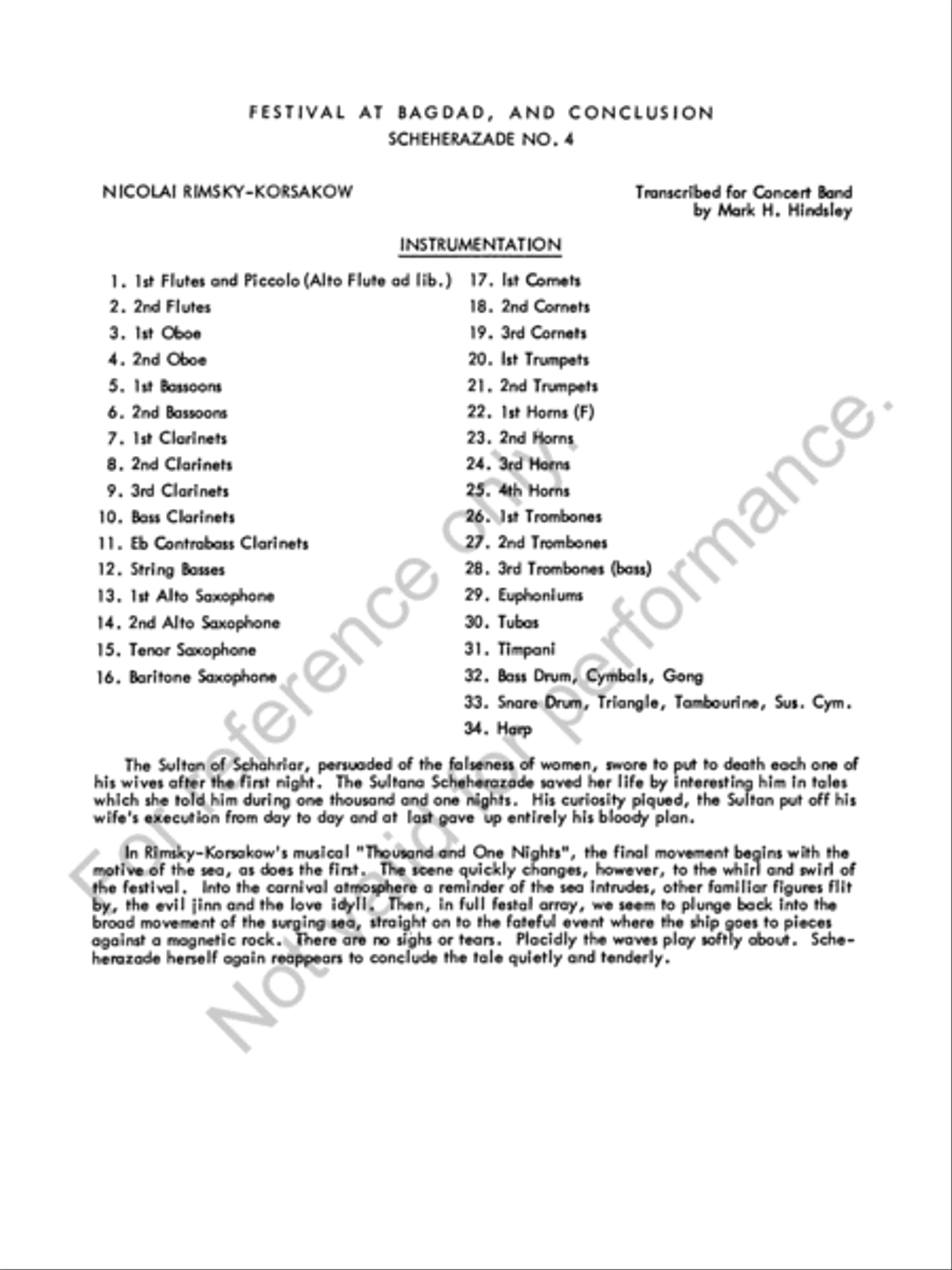 Scheherazade Scheherazade Concert Band scores gallery preview page 3
