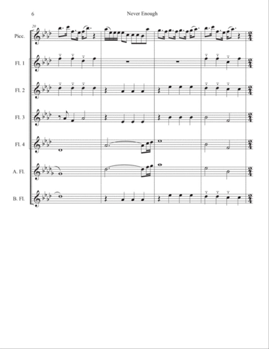 Never Enough Never Enough Flute Choir scores gallery preview page 6