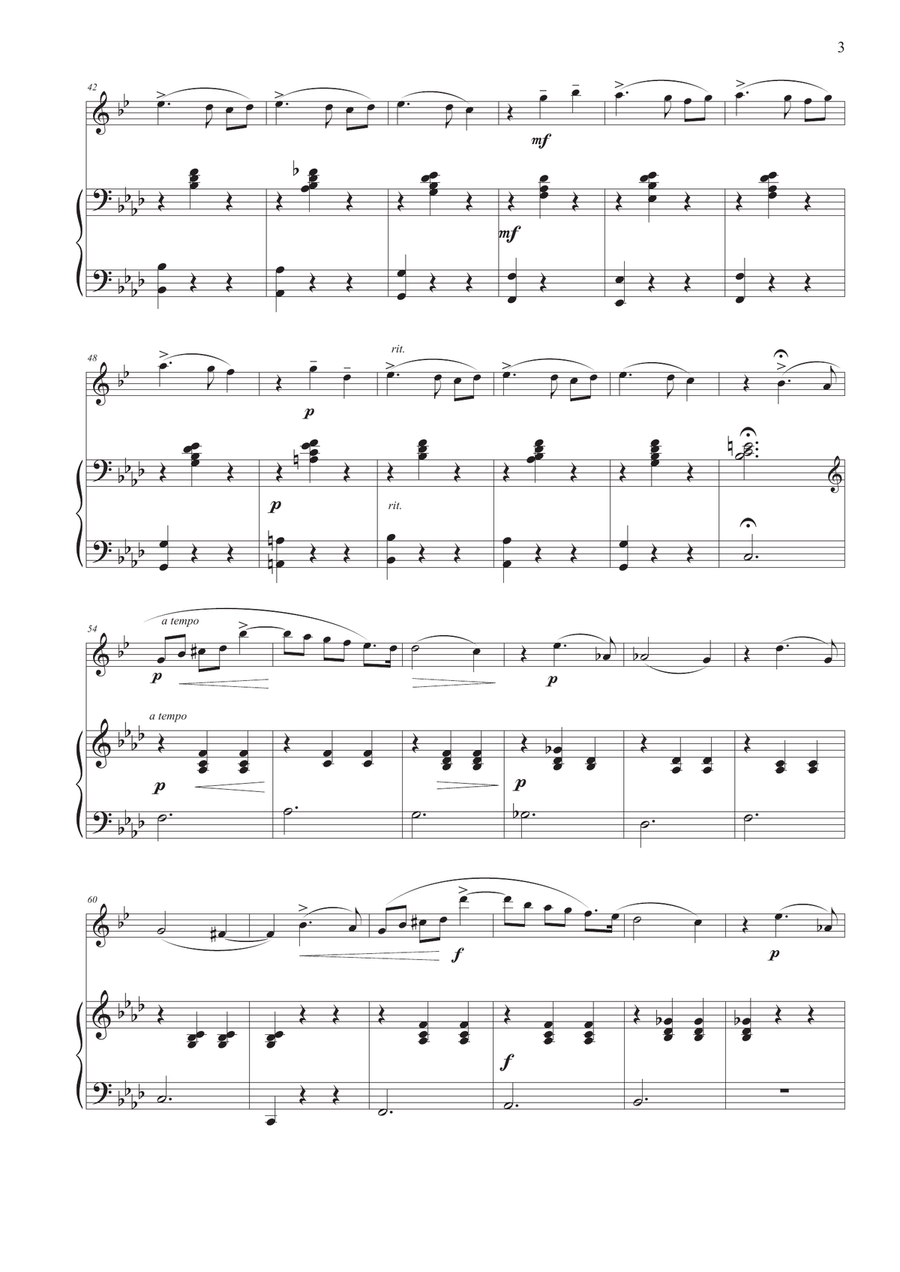 Valse Sentimentale for Clarinet and Piano Clarinet Solo scores gallery preview page 3