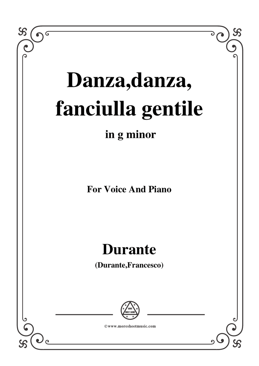 Durante-Danza,danza,fanciulla gentile,in g minor,for Voice and Piano Piano, Vocal scores gallery preview page 1