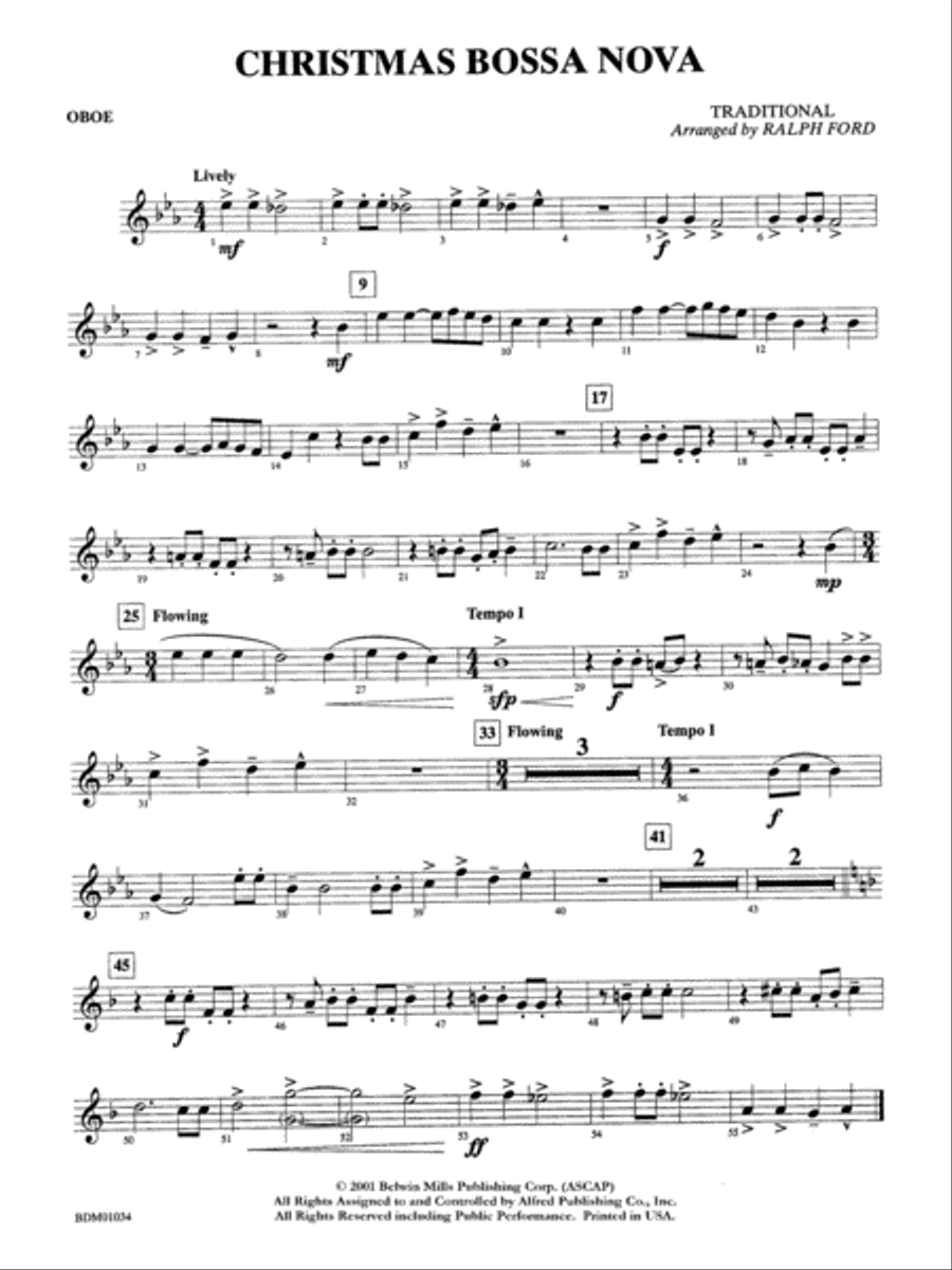 Christmas Bossa Nova: Oboe Concert Band scores gallery preview page 1