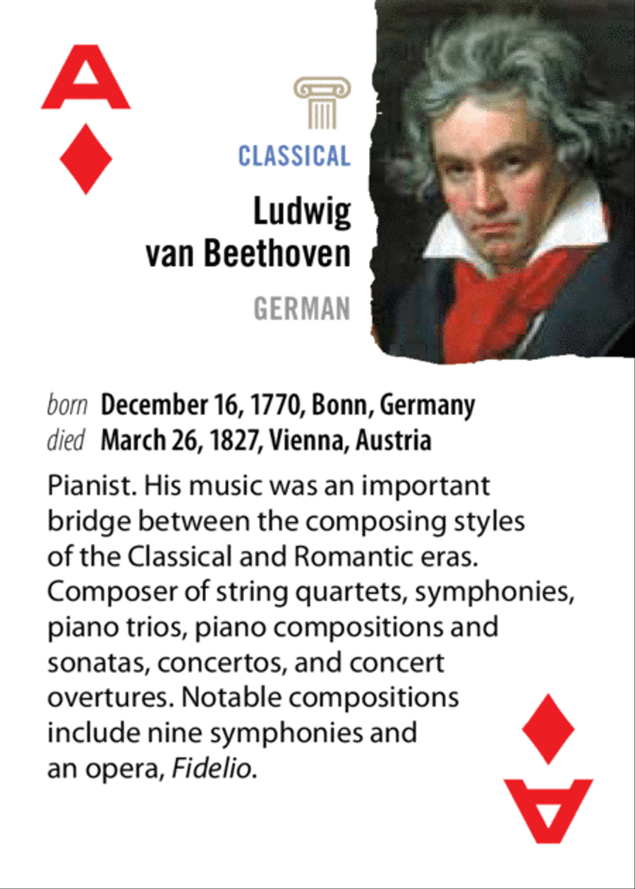Alfred's Music Playing Cards -- Classical Composers Classroom Materials scores gallery preview page 3